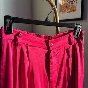 Vibrant Pink Pleated Skirt